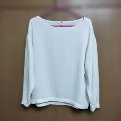 ユニクロ　ドレープ ブラウス 7分袖　白 XLサイズ