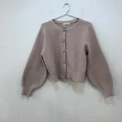 【新品タグ付き】natural couture 釦ポリニットカーディガン
