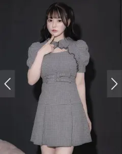 pium ピウム カットアウトクロスティアードワンピース ピンクチェック