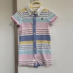 ラルフローレン ベビー ロンパース 70 半袖 ボーダー カラフル