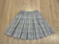 PINK-latte チェック プリーツスカート ブルーグレー M