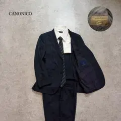 高級　カノニコ　メンズ　セットアップ　スーツ　ストライプ　裏地総柄　ペイズリー