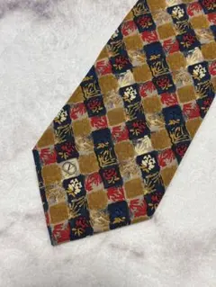 【極美品】VALENTINO バレンティノ ネクタイ 総柄 花柄 格子柄 シルク