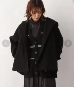 軽やかストレッチショールフーディ（ブラック）