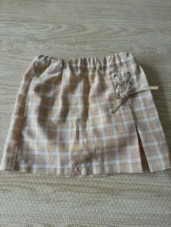 未使用petit main チェック柄　スカート　90cm