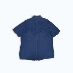 【希少】 120% lino リネンシャツ XL 麻 ネイビー 紺 イタリア製のサムネイル