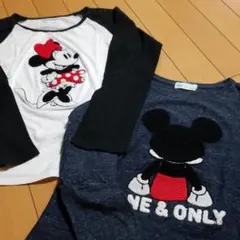 ミッキー&ミニー　ロングTシャツ2枚組　140