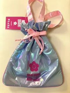 新品　マリークワント　PLAZA オーロラ 巾着ポーチ　ブルー