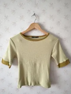 ☆Kastane カスタネ 細リブリンガーボーダーTee ライムグリーン F☆のサムネイル