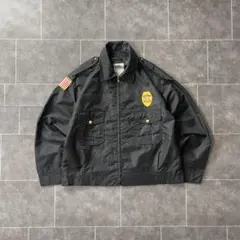 USA製 ナイロンジャケット ブラック 短丈 薄手 ライトアウター 黒