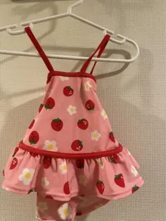 いちご柄フリルワンピース水着　80