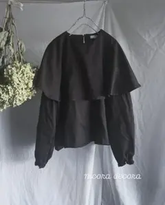新品　nicora decora ケープブラウス　ブラウス　ブラック