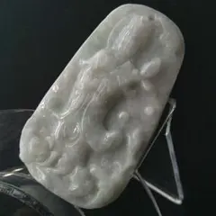 ①ミャンマー産 A貨 翡翠 観音様 大観音 ひすい ヒスイ 本翡翠 ネックレス