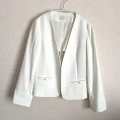 【3連休限定SALE】anysis ノーカラージャケット　白