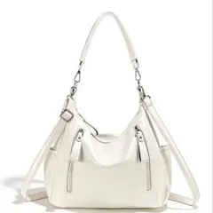 ホワイト ショルダーバッグ 合成皮革