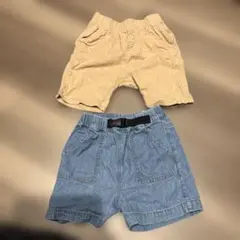 ハーフパンツセット ベージュ・デニム