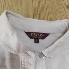 DECOY 丸襟シャツ サイズ9 ベージュ、ポケット付き薄手コーデュロイブラウス