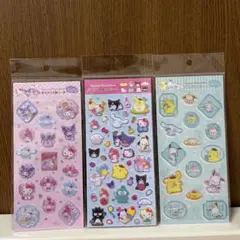 【正規品】サンリオ　すりガラス風シール　キティ　ポチャッコ　ポムポムプリン