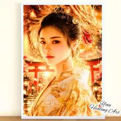 【最高峰の神威・大金運】天照大神と金龍 No.6 黄金の龍 開運ヒーリングアート