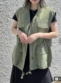 oneway ミリタリーベスト オリーブグリーン