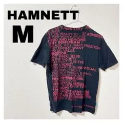 【良品】HAMNETT ロゴプリント Tシャツ ブラック M 綿100% 日本製のサムネイル
