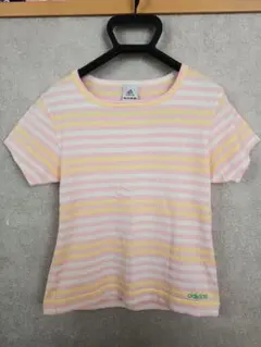 adidas 半袖 Tシャツ ボーダー パステルカラー