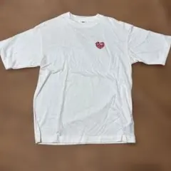 WEGO Tシャツ ホワイト ハート刺繍 S