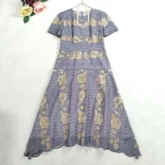 美品✨ グレースコンチネンタル ライン刺繍ワンピース 36