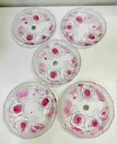 SOGA 曽我ガラス アイスローズ 18cm プレート 5枚