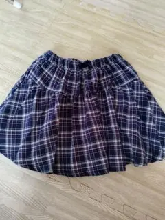 ネイビー系チェック柄スカート 120cm