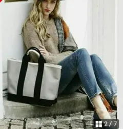 トプカピ　スコッチグレイン　A4 トートバッグネオレザー　黒×グレー