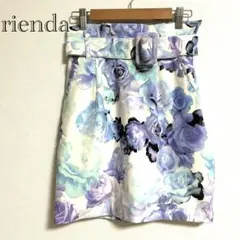 rienda 花柄スカート ベルト付 XS フラワー ミニ丈 美シルエット 春夏のサムネイル