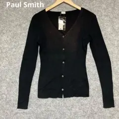 Paul Smith ブラックリブ編みVネックカーディガンのサムネイル