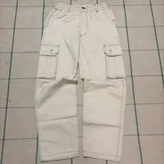 ミ*ジ様 90s オールド 古着 カーゴパンツ ワーク ワイド ベージュ系 スト