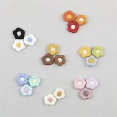 手作り花モチーフ 1.4cm 多色ランダム　１００個入り