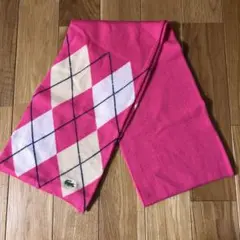 LACOSTE アーガイルマフラー ピンク