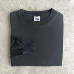 襤褸クラッシュ80s90sBVD無地ロンTフェードTシャツ黒ブラックUSA製XLのサムネイル