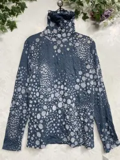 370新品ドット柄　オパール加工 インナーカットソー（NV)