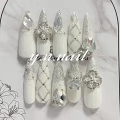 韓国　ギャル　ネイルチップ　ネイル　ロング　スナ系　量産型　y2k ワンホン