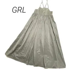 GRL グレイル キャミワンピース ウエストギャザー フレアスカート Aライン