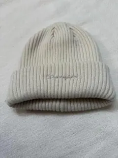 アイボリー リブ編みニット帽 57-59cm チャンピオン