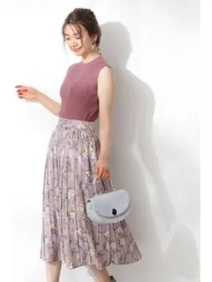 PROPORTION フラワープリーツスカート グレージュ　Mサイズ
