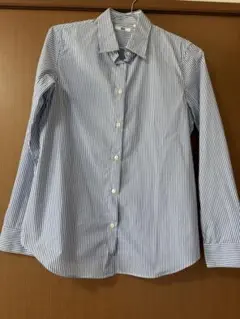 UNIQLO ストライプ長袖シャツ ブルー　L