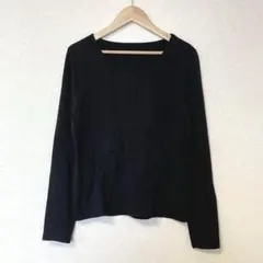 刺繍入りブラック長袖Tシャツ