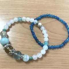 パワーストーン　ブレスレット2個セット　ブルー系