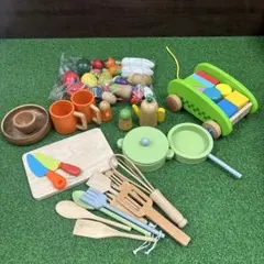 おままごと　木製　食材　おもちゃ　調理器具セット　Hape つみき