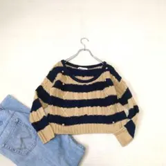 【MAJESTIC LEGON/マジェスティックレゴン】ショート丈長袖ニット
