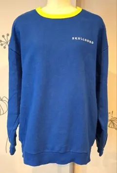 最終値下げです。SKULLHONG 青 クルーネック トレーナー