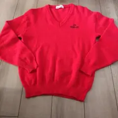 DUNLOP　MOTORSPORTSセーター　 Vネック赤色　Mサイズ