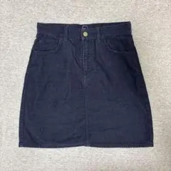 Lee リー コーデュロイ ネイビー 台形ミニスカート 日本製 Mサイズ